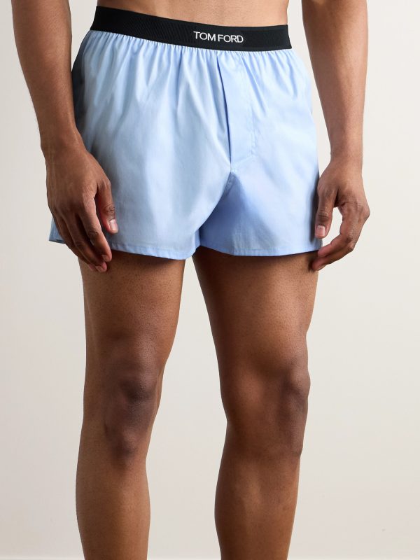 Stretch-Cotton Poplin Boxer Shorts - OU Stretch-Cotton Poplin Boxer Shorts - OU
