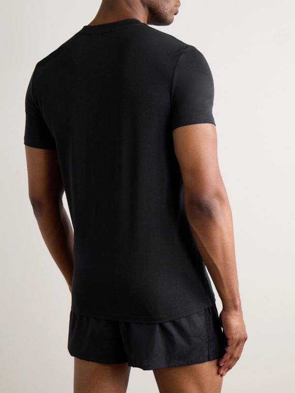 Slim-Fit Stretch Cotton and Modal-Blend T-Shirt - BK Slim-Fit Stretch Cotton and Modal-Blend T-Shirt - BK
