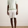 Straight-Leg Pleated Herringbone Cotton and Linen-Blend Shorts - OU Straight-Leg Pleated Herringbone Cotton and Linen-Blend Shorts - OU