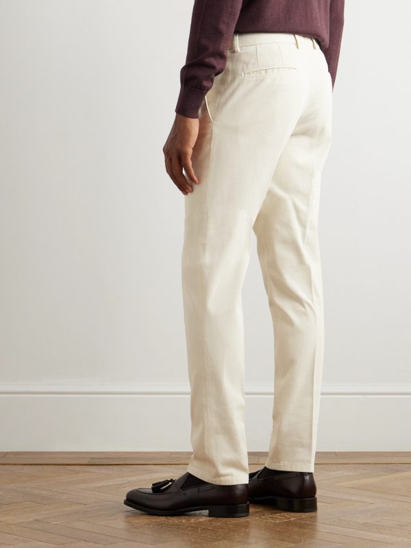 Tapered Cotton-Blend Twill Trousers - BK Tapered Cotton-Blend Twill Trousers - BK