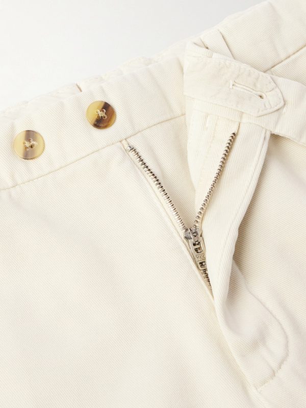 Tapered Cotton-Blend Twill Trousers - E1 Tapered Cotton-Blend Twill Trousers - E1