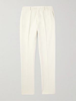 Tapered Cotton-Blend Twill Trousers Tapered Cotton-Blend Twill Trousers