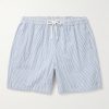 Straight-Leg Striped Seersucker Swim Shorts Straight-Leg Striped Seersucker Swim Shorts