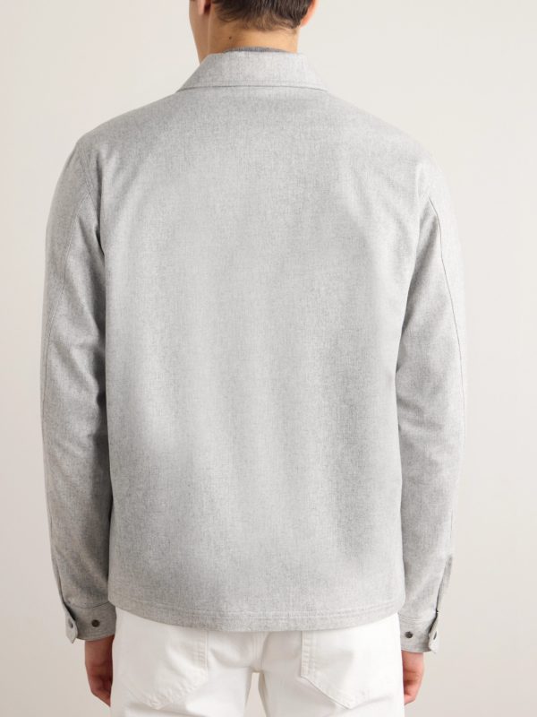 Padded Cashmere-Blend Flannel Blouson Jacket - BK Padded Cashmere-Blend Flannel Blouson Jacket - BK