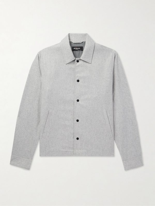 Padded Cashmere-Blend Flannel Blouson Jacket Padded Cashmere-Blend Flannel Blouson Jacket
