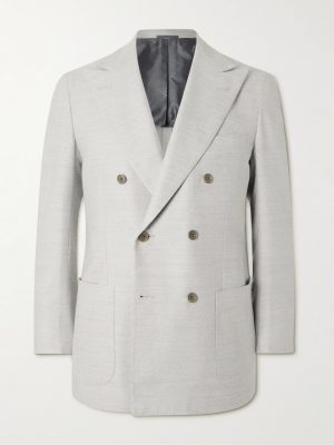 Double-Breasted Wool and Cashmere-Blend Blazer Double-Breasted Wool and Cashmere-Blend Blazer