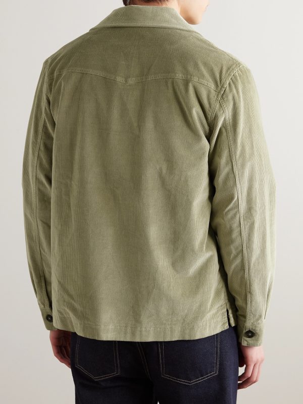 Aylan Convertible-Collar Cotton-Blend Corduroy Overshirt - BK