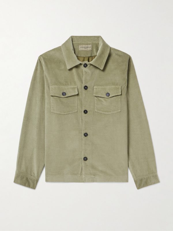 Aylan Convertible-Collar Cotton-Blend Corduroy Overshirt