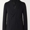 Leon Double-Breasted Cotton-Seersucker Suit Jacket