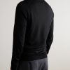 Slim-Fit Merino Wool Half-Zip Sweater - BK Slim-Fit Merino Wool Half-Zip Sweater - BK