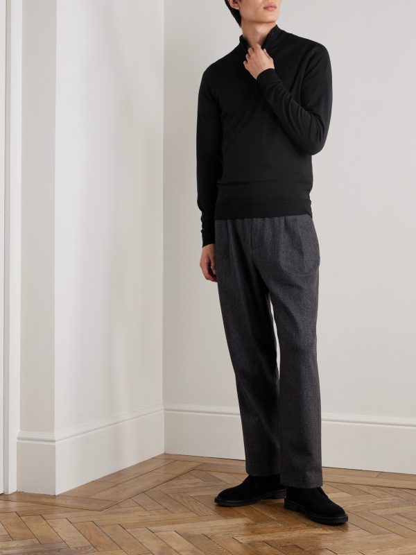 Slim-Fit Merino Wool Half-Zip Sweater - OU Slim-Fit Merino Wool Half-Zip Sweater - OU