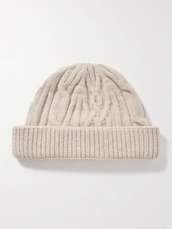 Emery Cable-Knit Recycled-Cashmere and Merino Wool-Blend Beanie Emery Cable-Knit Recycled-Cashmere and Merino Wool-Blend Beanie