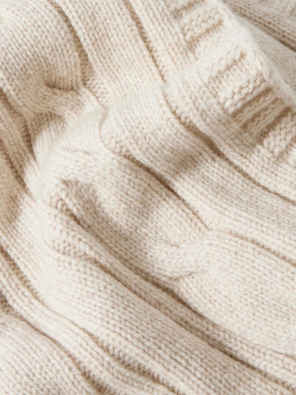Wooton Cable-Knit Recycled-Cashmere and Merino Wool-Blend Scarf - CU Wooton Cable-Knit Recycled-Cashmere and Merino Wool-Blend Scarf - CU