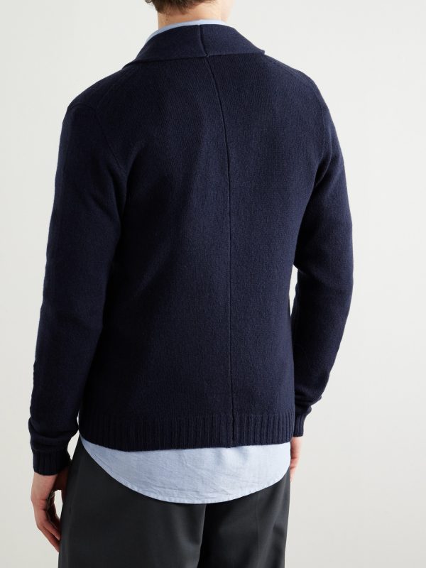 Rockford Shawl-Collar Recycled-Cashmere and Merino Wool-Blend Cardigan - BK