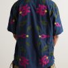 Convertible-Collar Appliquéd Embroidered Cotton Shirt - BK