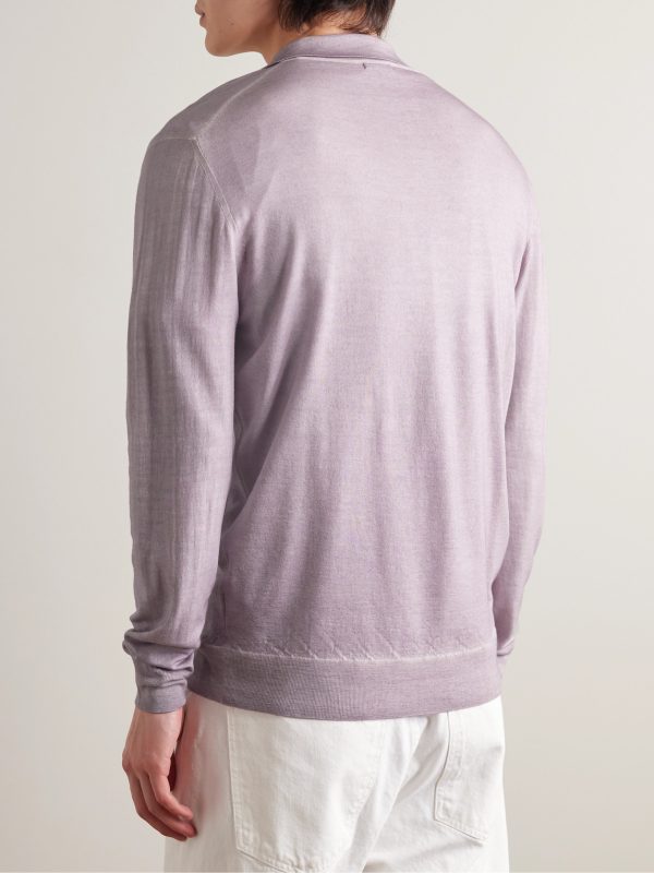 Garment-Dyed Merino Wool Polo Shirt - BK