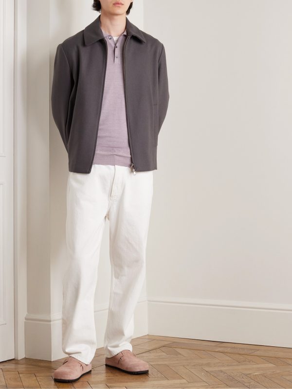 Garment-Dyed Merino Wool Polo Shirt - OU