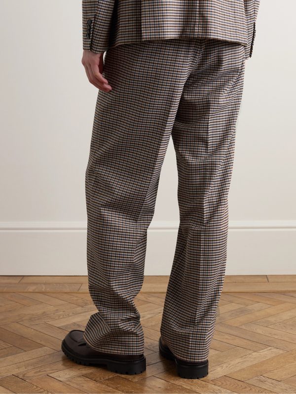 Straight-Leg Checked Twill Suit Trousers - BK Straight-Leg Checked Twill Suit Trousers - BK