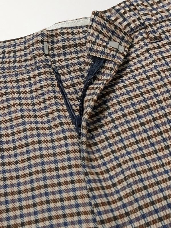 Straight-Leg Checked Twill Suit Trousers - E1 Straight-Leg Checked Twill Suit Trousers - E1