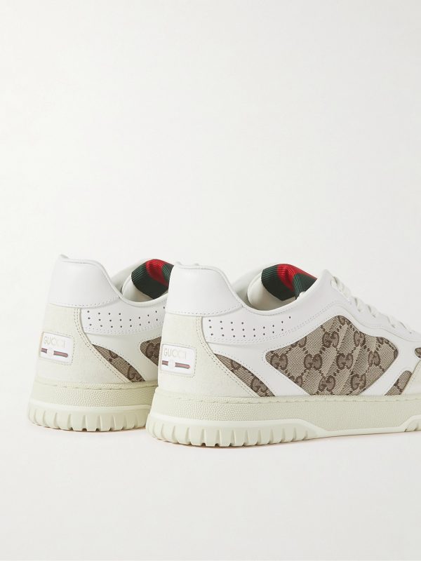 Re-Web Suede and Webbing-Trimmed Canvas and Leather Sneakers - BK
