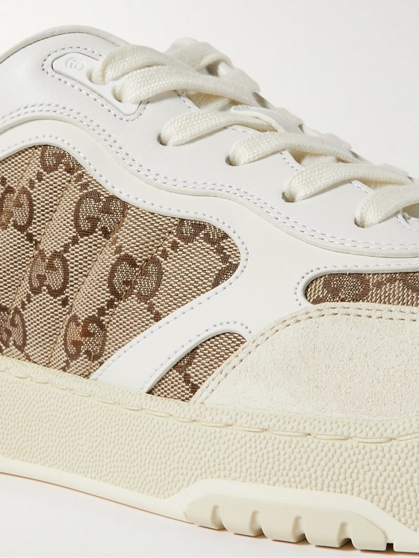 Re-Web Suede and Webbing-Trimmed Canvas and Leather Sneakers - CU