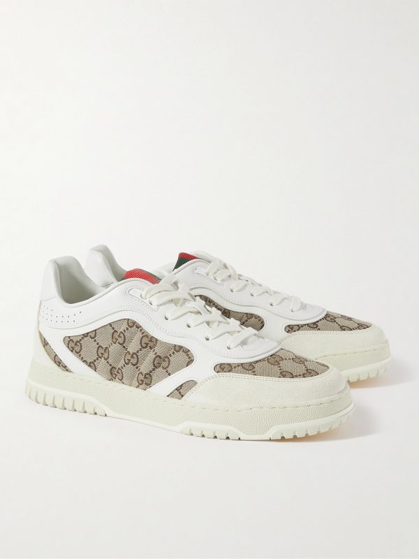Re-Web Suede and Webbing-Trimmed Canvas and Leather Sneakers - FR