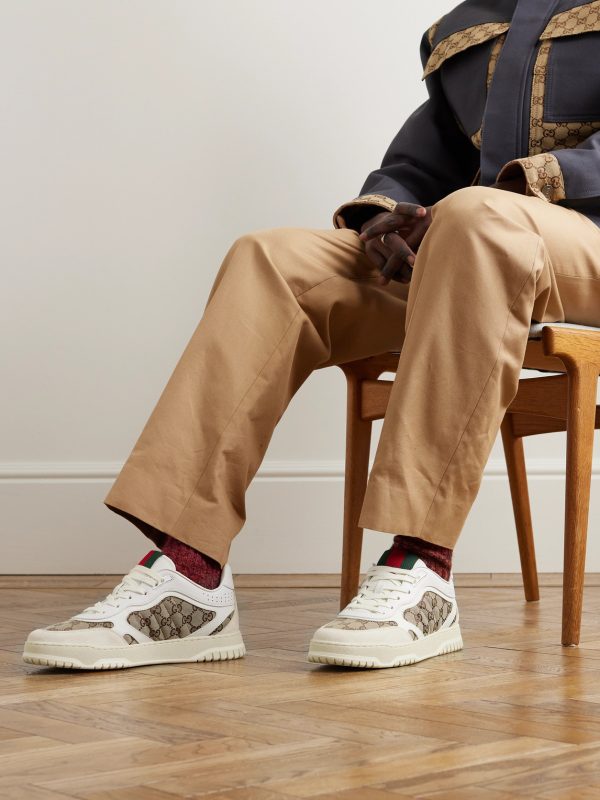 Re-Web Suede and Webbing-Trimmed Canvas and Leather Sneakers - OU