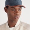 Leather-Trimmed Logo-Embroidered Denim Baseball Cap - OU Leather-Trimmed Logo-Embroidered Denim Baseball Cap - OU