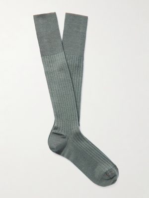 Ribbed Cashmere and Silk-Blend Socks