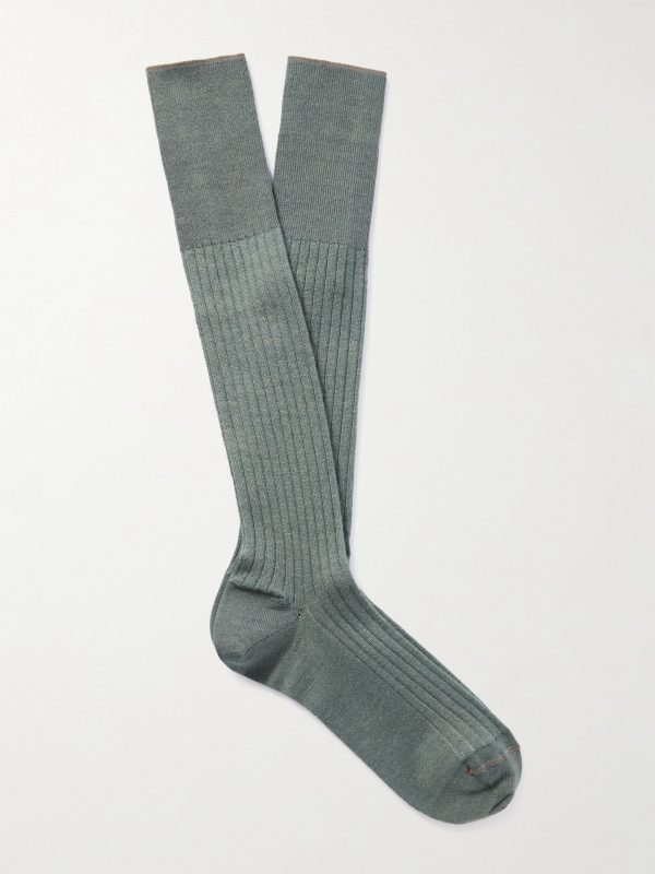 Ribbed Cashmere and Silk-Blend Socks Ribbed Cashmere and Silk-Blend Socks