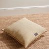 Leather-Trimmed Raffia-Effect Cotton-Blend Cushion