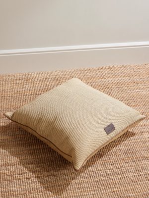 Leather-Trimmed Raffia-Effect Cotton-Blend Cushion Leather-Trimmed Raffia-Effect Cotton-Blend Cushion