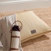 Leather-Trimmed Raffia-Effect Cotton-Blend Cushion - OU