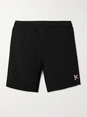 Straight-Leg Logo-Print 7" Aloe Stretch-Jersey Shorts Straight-Leg Logo-Print 7" Aloe Stretch-Jersey Shorts