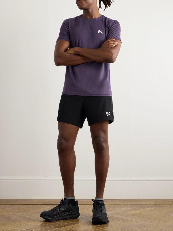 Straight-Leg Logo-Print 7" Aloe Stretch-Jersey Shorts - OU