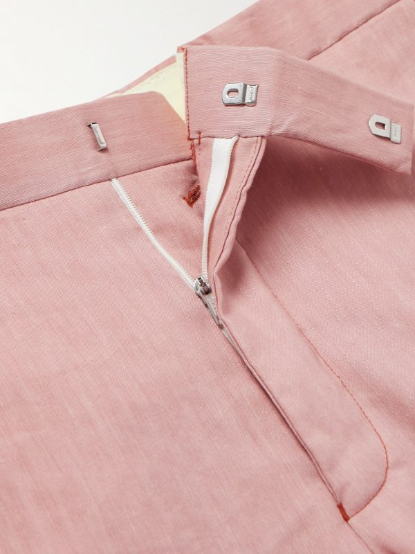 Straight-Leg Linen-Blend Suit Trousers - E1 Straight-Leg Linen-Blend Suit Trousers - E1