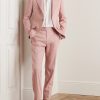 Straight-Leg Linen-Blend Suit Trousers - OU Straight-Leg Linen-Blend Suit Trousers - OU