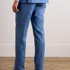 Straight-Leg Linen-Blend Suit Trousers - BK Straight-Leg Linen-Blend Suit Trousers - BK