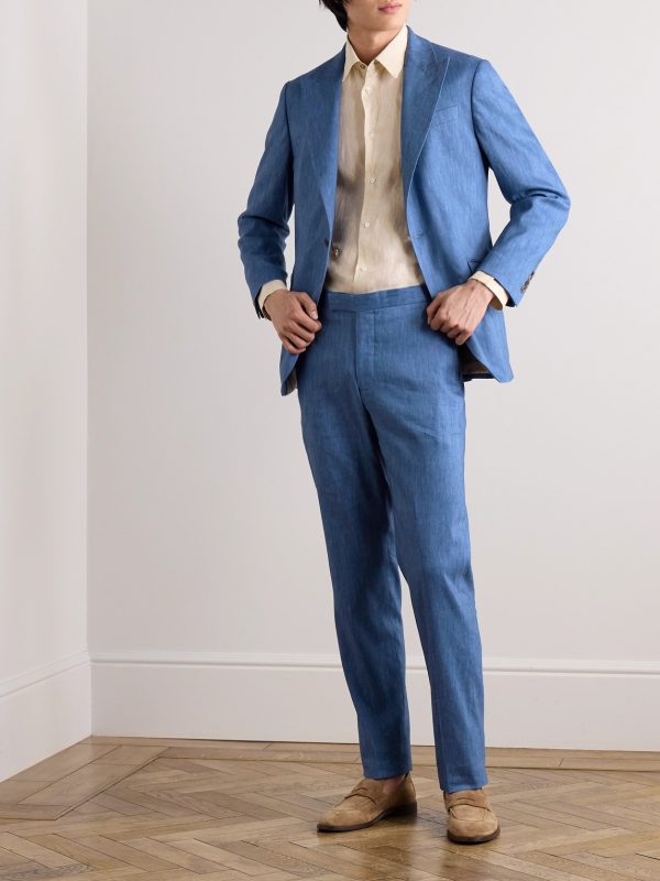 Straight-Leg Linen-Blend Suit Trousers - OU Straight-Leg Linen-Blend Suit Trousers - OU