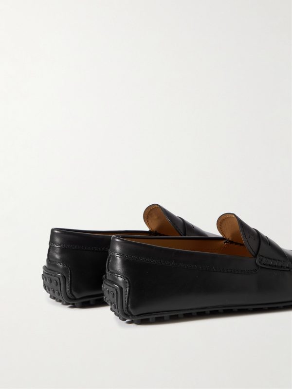 City Gommino Logo-Debossed Leather Driving Shoes - BK