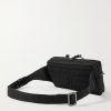 Loubideal Studded Rubber-Trimmed Shell and Mesh Belt Bag - BK Loubideal Studded Rubber-Trimmed Shell and Mesh Belt Bag - BK