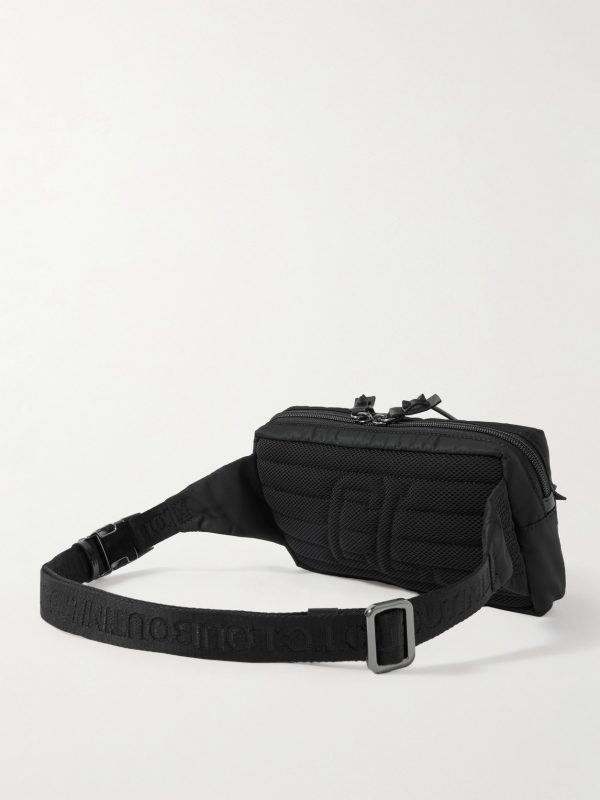 Loubideal Studded Rubber-Trimmed Shell and Mesh Belt Bag - BK Loubideal Studded Rubber-Trimmed Shell and Mesh Belt Bag - BK