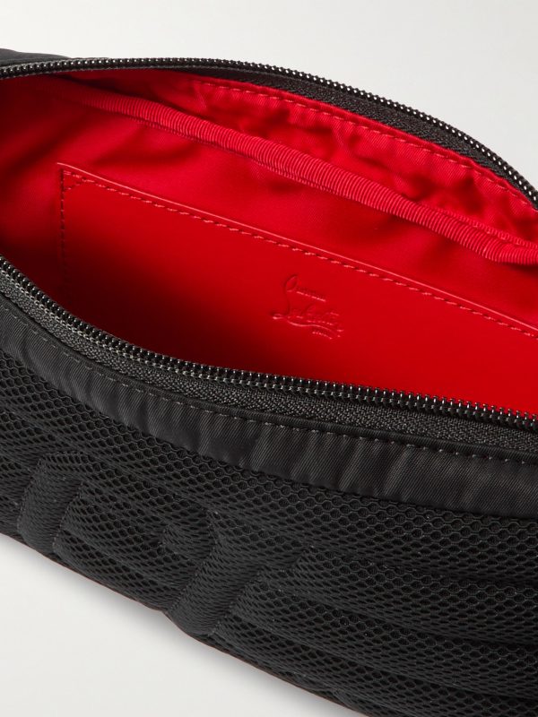 Loubideal Studded Rubber-Trimmed Shell and Mesh Belt Bag - E1 Loubideal Studded Rubber-Trimmed Shell and Mesh Belt Bag - E1
