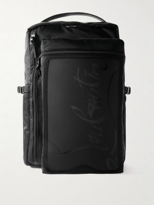 Loubideal Leather-Trimmed Shell and Logo-Debossed Rubber Backpack Loubideal Leather-Trimmed Shell and Logo-Debossed Rubber Backpack