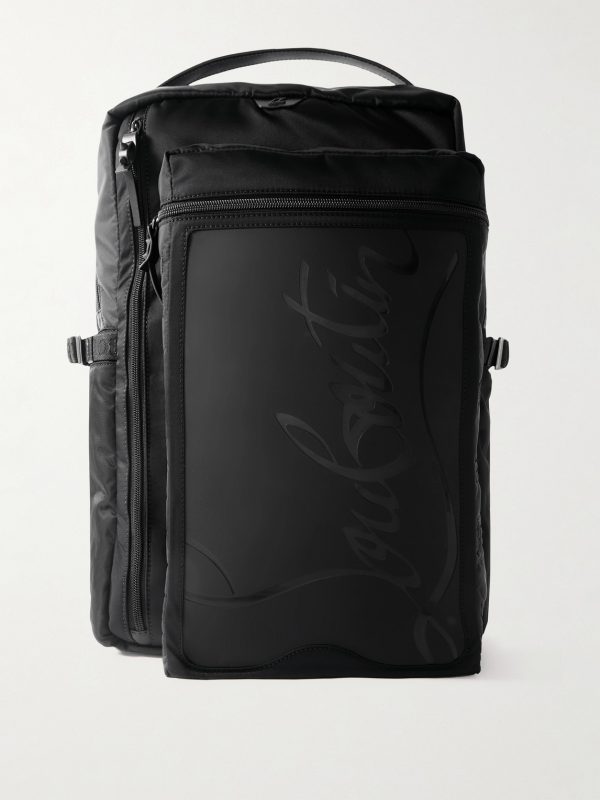 Loubideal Leather-Trimmed Shell and Logo-Debossed Rubber Backpack