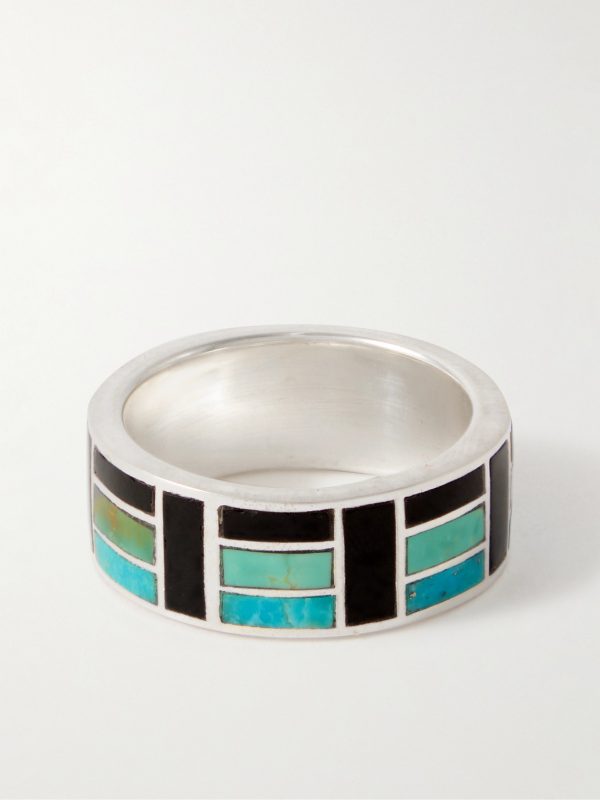 Gio Silver, Turquoise and Onyx Ring - BK Gio Silver, Turquoise and Onyx Ring - BK