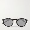 DiorBlackSuit R7U Acetate and Silver-Tone Round-Frame Sunglasses