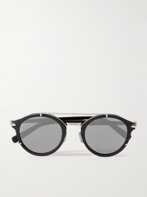 DiorBlackSuit R7U Acetate and Silver-Tone Round-Frame Sunglasses DiorBlackSuit R7U Acetate and Silver-Tone Round-Frame Sunglasses