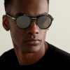 DiorBlackSuit R7U Acetate and Silver-Tone Round-Frame Sunglasses - OU