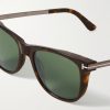Sinatra D-Frame Tortoiseshell Acetate and Silver-Tone Sunglasses - CU Sinatra D-Frame Tortoiseshell Acetate and Silver-Tone Sunglasses - CU